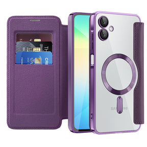 Husa de protectie Techsuit SmartMag Book compatibil cu Samsung Galaxy A06, Mov