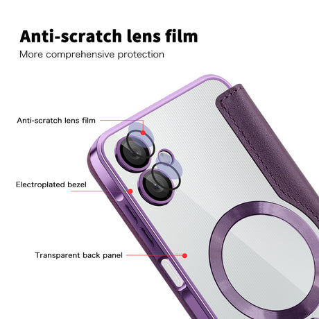 Husa de protectie Techsuit SmartMag Book compatibil cu Samsung Galaxy A06, Mov