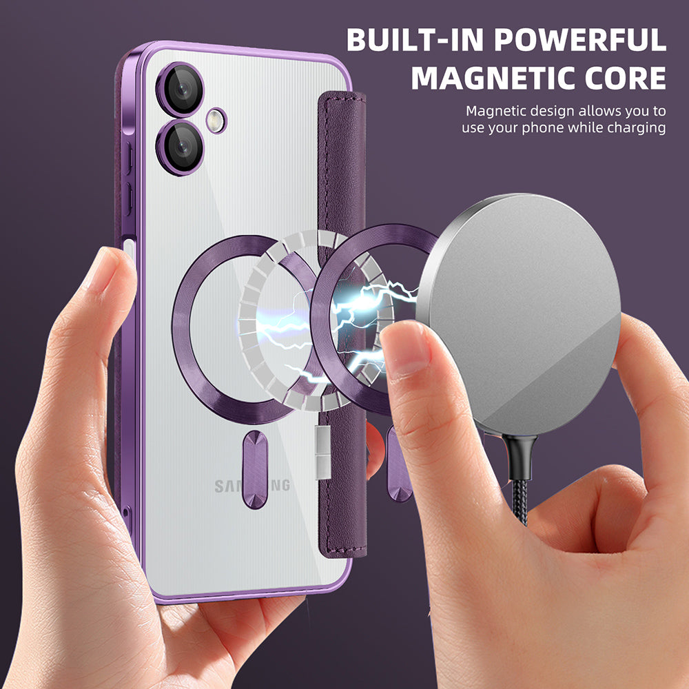 Husa de protectie Techsuit SmartMag Book compatibil cu Samsung Galaxy A06, Mov