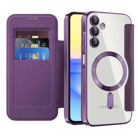 Husa de protectie Techsuit SmartMag Book compatibil cu Samsung Galaxy A15 4G / A15 5G, Mov