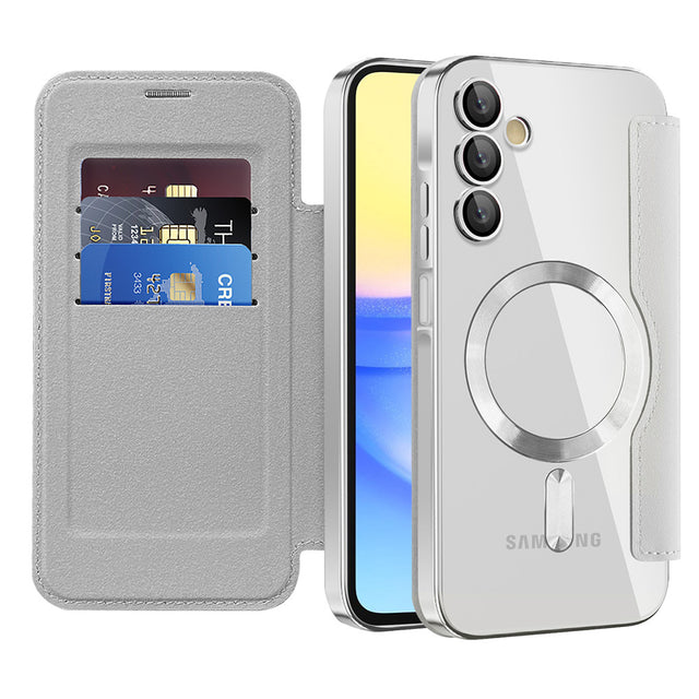 Husa de protectie Techsuit SmartMag Book compatibil cu Samsung Galaxy A15 4G / A15 5G, Gri