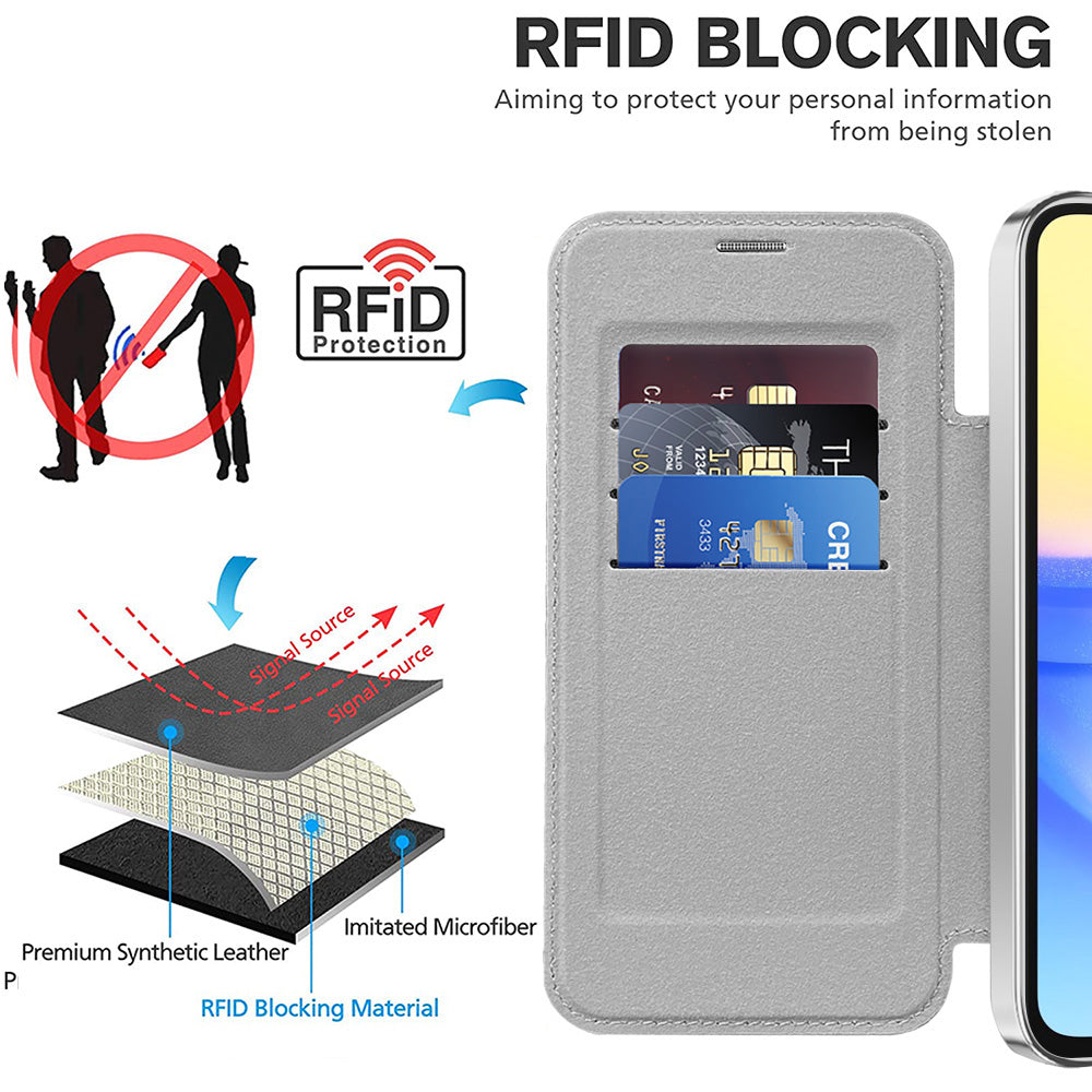 Husa de protectie Techsuit SmartMag Book compatibil cu Samsung Galaxy A15 4G / A15 5G, Gri