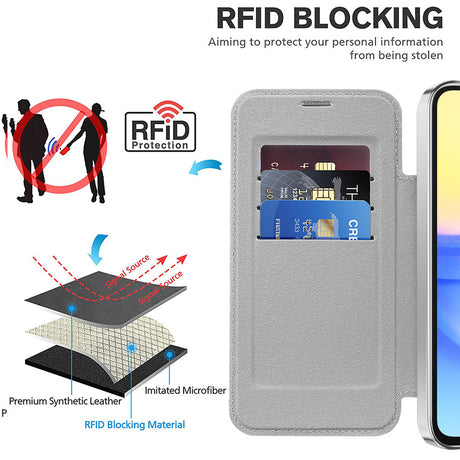 Husa de protectie Techsuit SmartMag Book compatibil cu Samsung Galaxy A15 4G / A15 5G, Gri