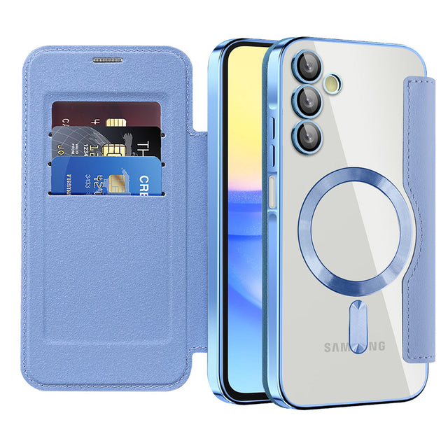 Husa de protectie Techsuit SmartMag Book compatibil cu Samsung Galaxy A15 4G / A15 5G, Albastru Deschis