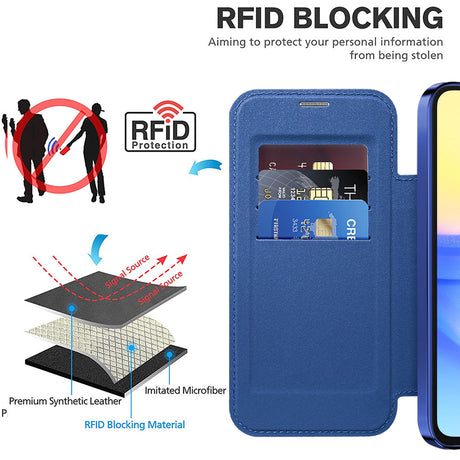 Husa de protectie Techsuit SmartMag Book compatibil cu Samsung Galaxy A15 4G / A15 5G, Albastru