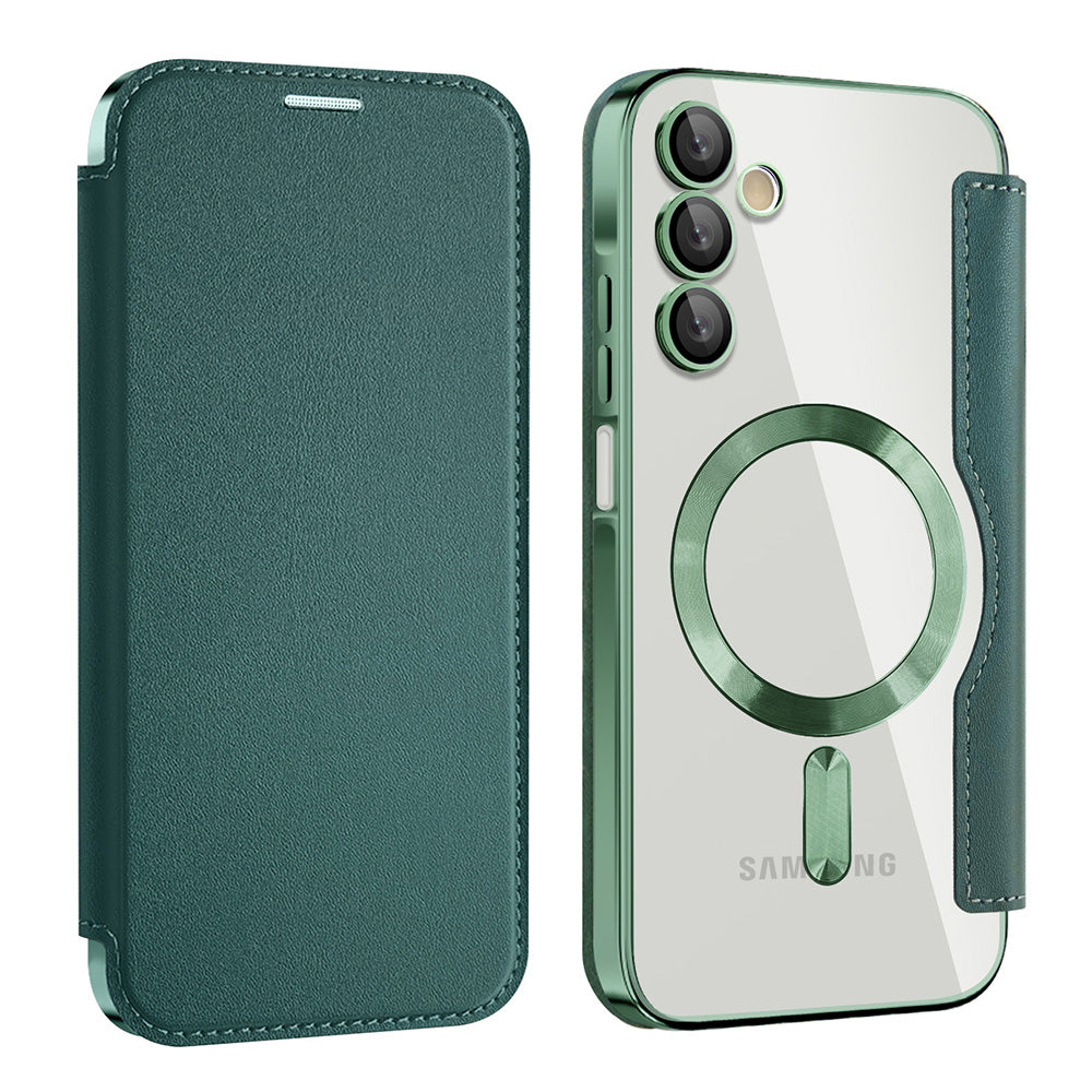 Husa de protectie Techsuit SmartMag Book compatibil cu Samsung Galaxy A15 4G / A15 5G, Verde