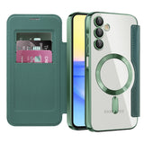 Husa de protectie Techsuit SmartMag Book compatibil cu Samsung Galaxy A15 4G / A15 5G, Verde