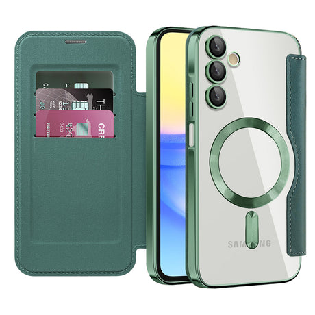 Husa de protectie Techsuit SmartMag Book compatibil cu Samsung Galaxy A15 4G / A15 5G, Verde