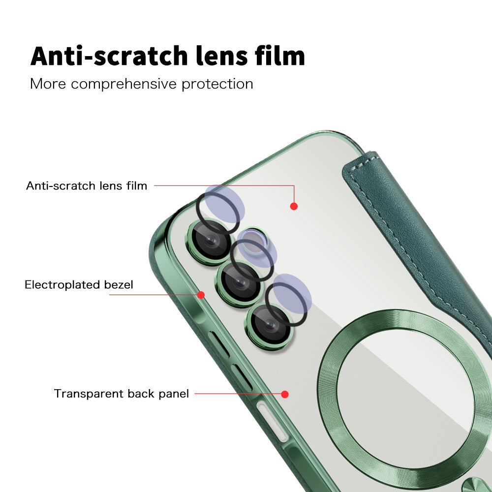 Husa de protectie Techsuit SmartMag Book compatibil cu Samsung Galaxy A15 4G / A15 5G, Verde