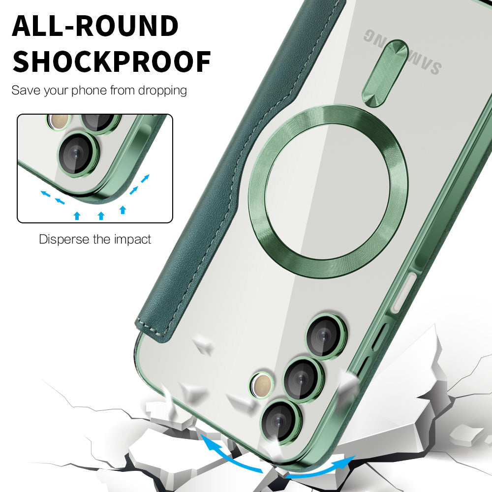 Husa de protectie Techsuit SmartMag Book compatibil cu Samsung Galaxy A15 4G / A15 5G, Verde