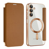 Husa de protectie Techsuit SmartMag Book compatibil cu Samsung Galaxy A15 4G / A15 5G, Maro