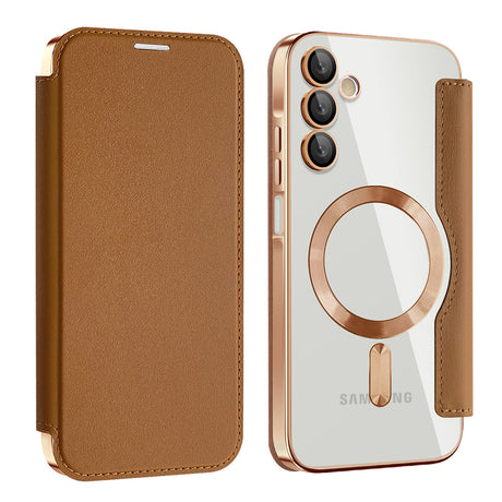 Husa de protectie Techsuit SmartMag Book compatibil cu Samsung Galaxy A15 4G / A15 5G, Maro