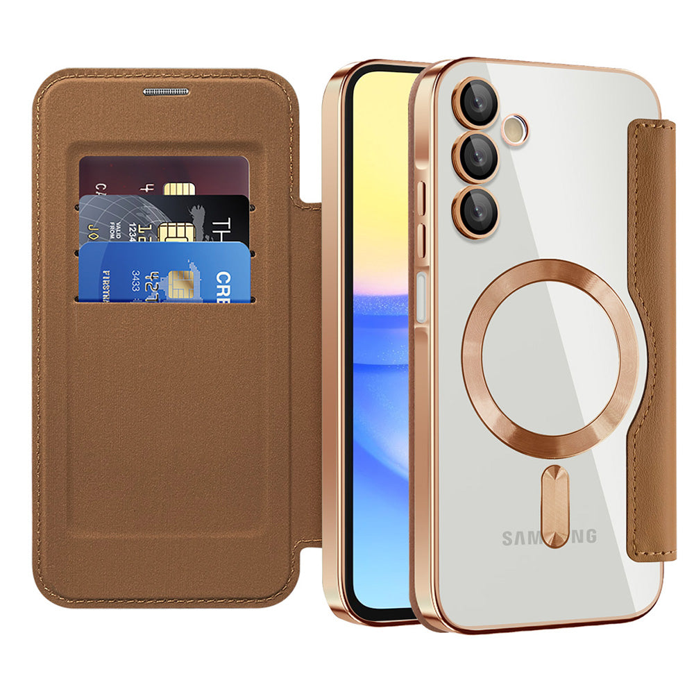 Husa de protectie Techsuit SmartMag Book compatibil cu Samsung Galaxy A15 4G / A15 5G, Maro