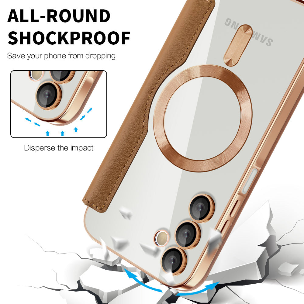 Husa de protectie Techsuit SmartMag Book compatibil cu Samsung Galaxy A15 4G / A15 5G, Maro