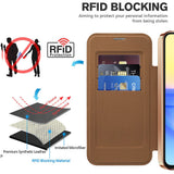 Husa de protectie Techsuit SmartMag Book compatibil cu Samsung Galaxy A15 4G / A15 5G, Maro