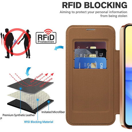Husa de protectie Techsuit SmartMag Book compatibil cu Samsung Galaxy A15 4G / A15 5G, Maro