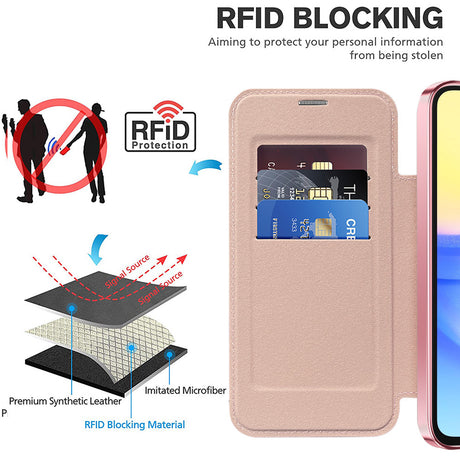 Husa de protectie Techsuit SmartMag Book compatibil cu Samsung Galaxy A15 4G / A15 5G, Roz