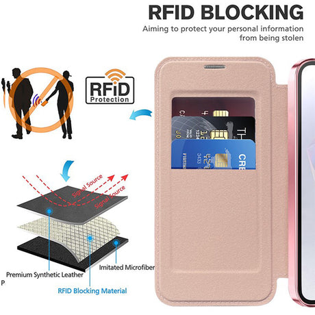 Husa de protectie Techsuit SmartMag Book compatibil cu Samsung Galaxy A36 5G, Roz