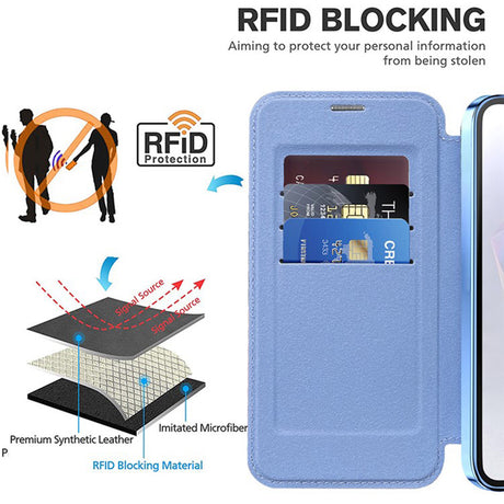 Husa de protectie Techsuit SmartMag Book compatibil cu Samsung Galaxy A36 5G, Albastru Deschis