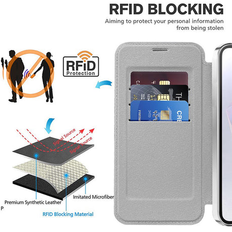 Husa de protectie Techsuit SmartMag Book compatibil cu Samsung Galaxy A36 5G, Gri