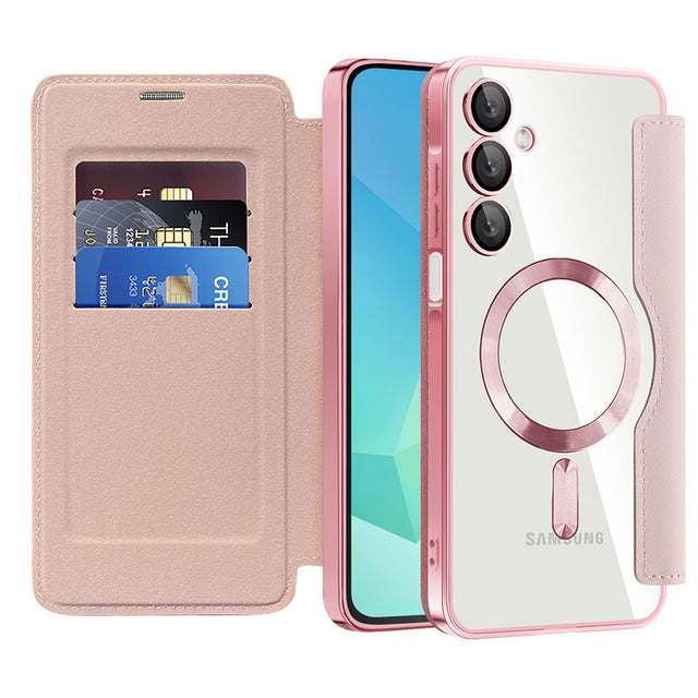 Husa de protectie Techsuit SmartMag Book compatibil cu Samsung Galaxy A16 4G / A16 5G, Roz