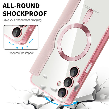 Husa de protectie Techsuit SmartMag Book compatibil cu Samsung Galaxy A16 4G / A16 5G, Roz