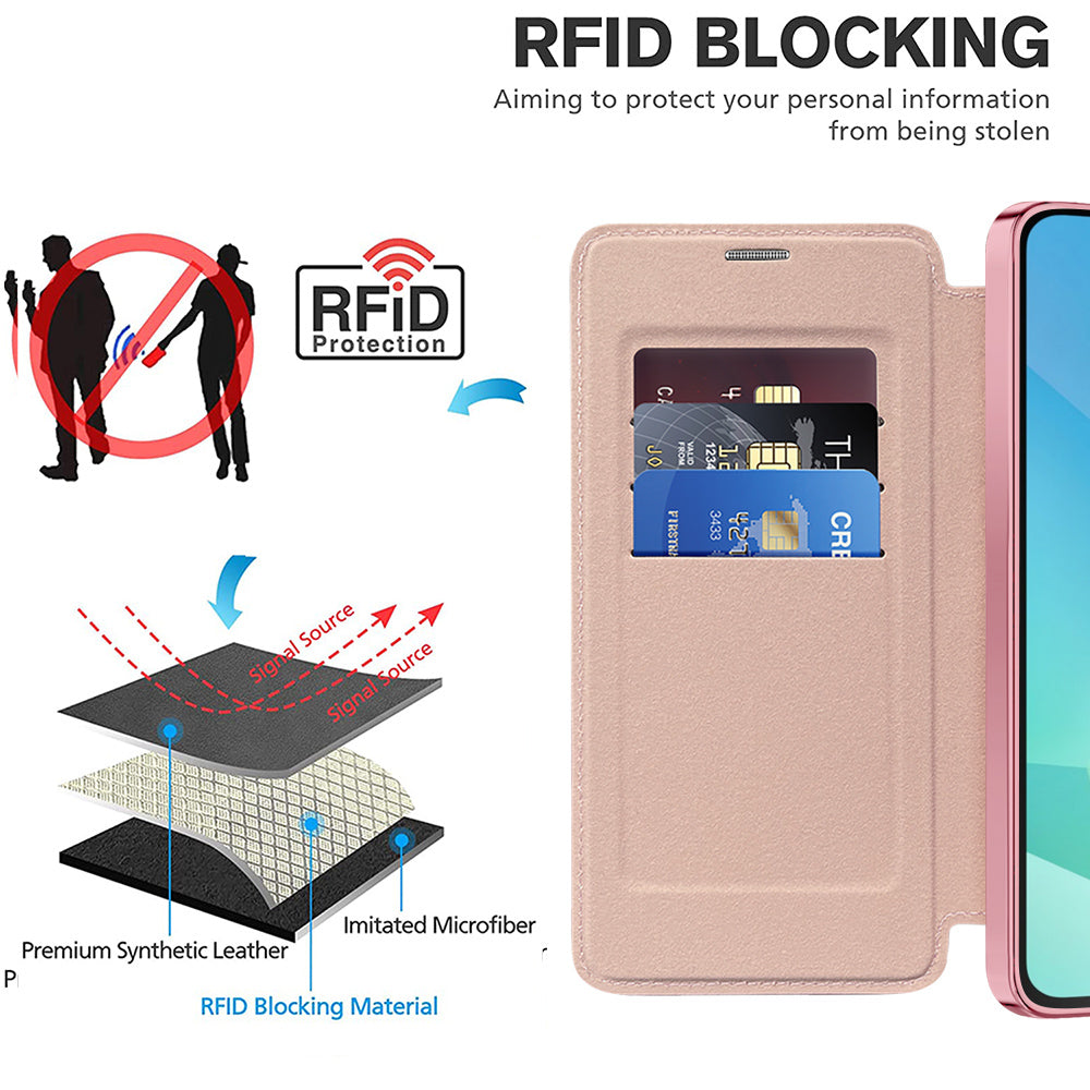 Husa de protectie Techsuit SmartMag Book compatibil cu Samsung Galaxy A16 4G / A16 5G, Roz