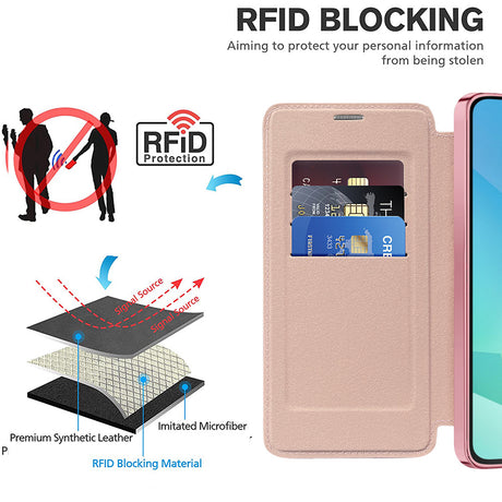 Husa de protectie Techsuit SmartMag Book compatibil cu Samsung Galaxy A16 4G / A16 5G, Roz
