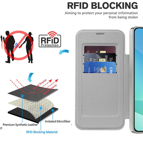 Husa de protectie Techsuit SmartMag Book compatibil cu Samsung Galaxy A16 4G / A16 5G, Gri