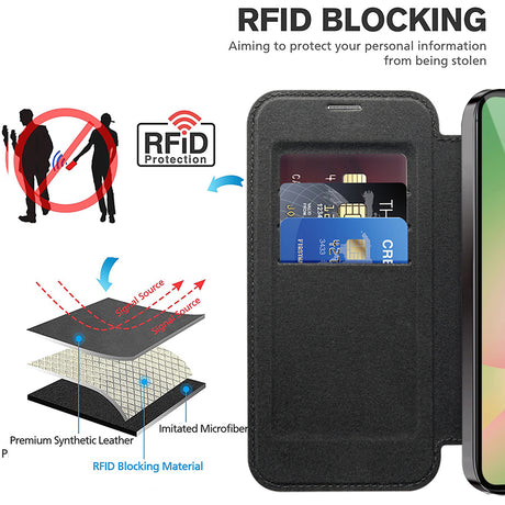 Husa de protectie Techsuit SmartMag Book compatibil cu Samsung Galaxy A56 5G, Negru