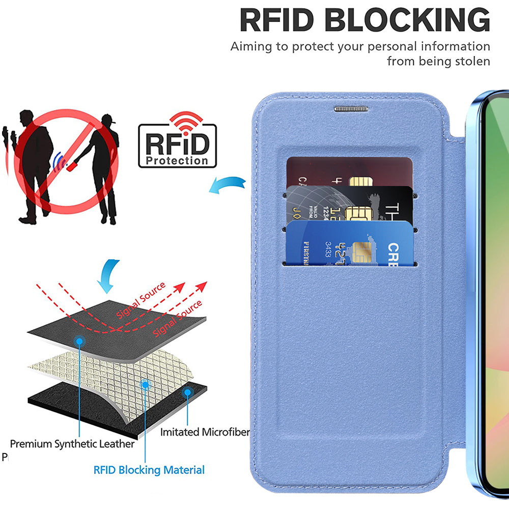 Husa de protectie Techsuit SmartMag Book compatibil cu Samsung Galaxy A56 5G, Albastru Deschis
