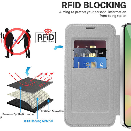 Husa de protectie Techsuit SmartMag Book compatibil cu Samsung Galaxy A56 5G, Gri