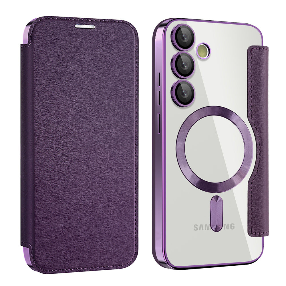 Husa de protectie Techsuit SmartMag Book compatibil cu Samsung Galaxy S24 FE, Mov