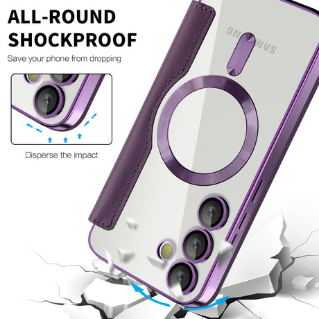 Husa de protectie Techsuit SmartMag Book compatibil cu Samsung Galaxy S24 FE, Mov