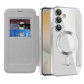 Husa de protectie Techsuit SmartMag Book compatibil cu Samsung Galaxy S24 FE, Gri