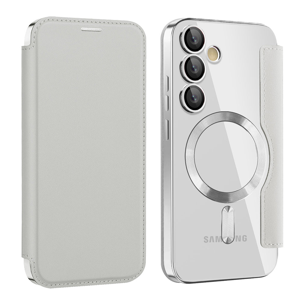 Husa de protectie Techsuit SmartMag Book compatibil cu Samsung Galaxy S24 FE, Gri