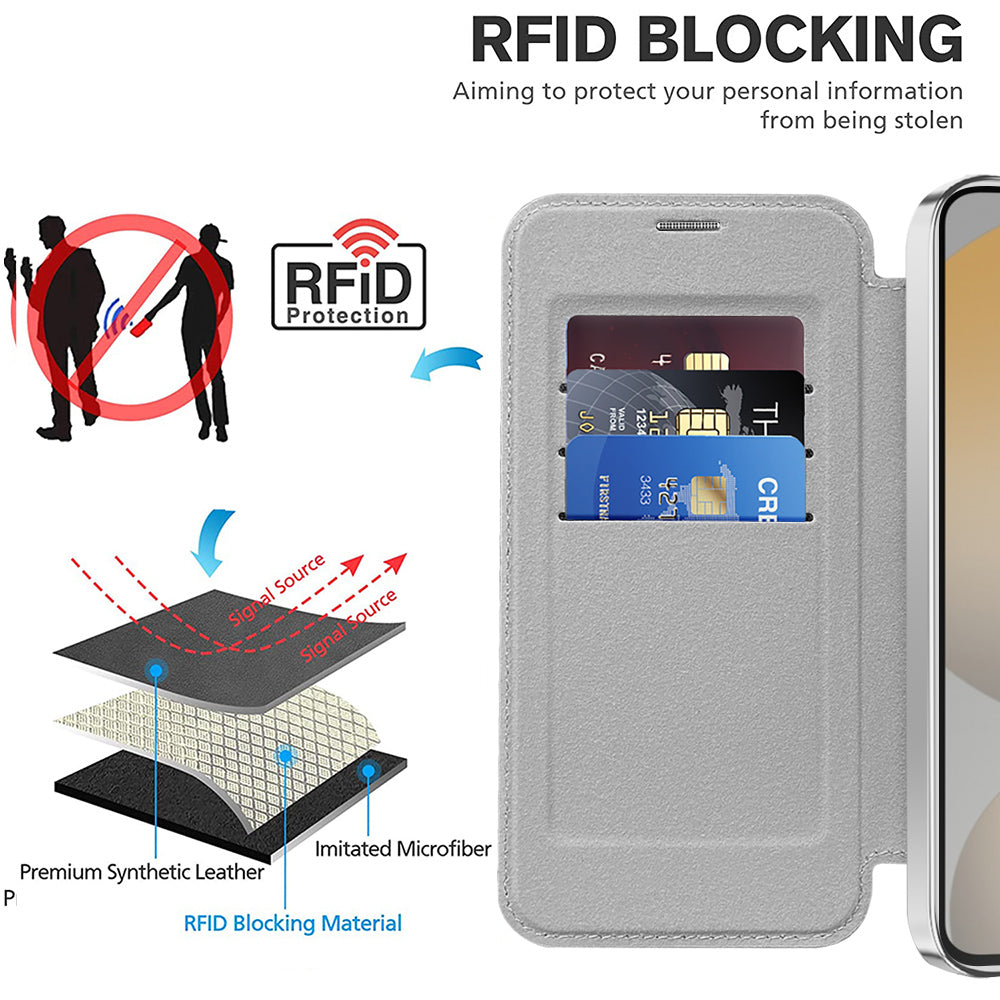 Husa de protectie Techsuit SmartMag Book compatibil cu Samsung Galaxy S24 FE, Gri