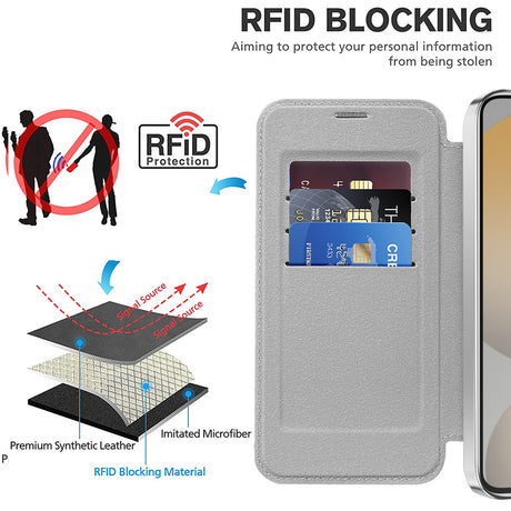Husa de protectie Techsuit SmartMag Book compatibil cu Samsung Galaxy S24 FE, Gri