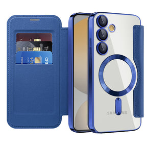 Husa de protectie Techsuit SmartMag Book compatibil cu Samsung Galaxy S24 FE, Albastru