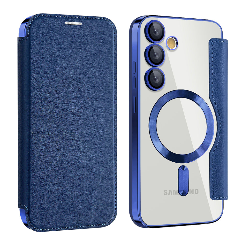 Husa de protectie Techsuit SmartMag Book compatibil cu Samsung Galaxy S24 FE, Albastru
