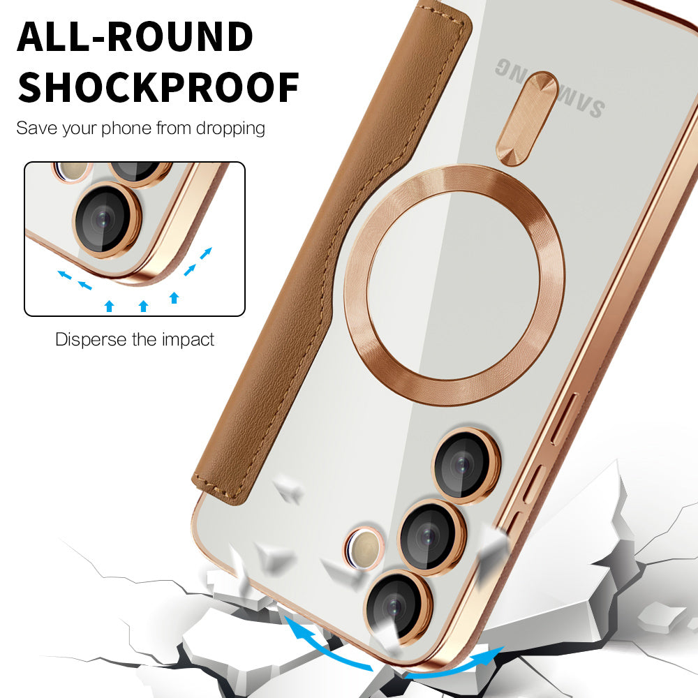 Husa de protectie Techsuit SmartMag Book compatibil cu Samsung Galaxy S24 FE, Maro