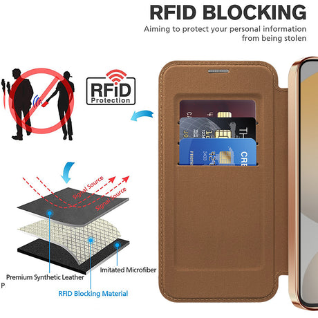 Husa de protectie Techsuit SmartMag Book compatibil cu Samsung Galaxy S24 FE, Maro