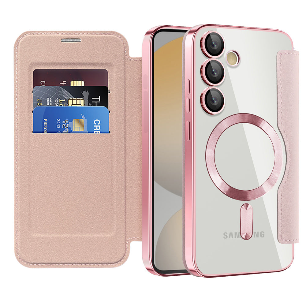 Husa de protectie Techsuit SmartMag Book compatibil cu Samsung Galaxy S24 FE, Roz