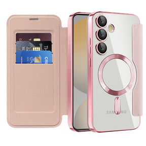 Husa de protectie Techsuit SmartMag Book compatibil cu Samsung Galaxy S24 FE, Roz