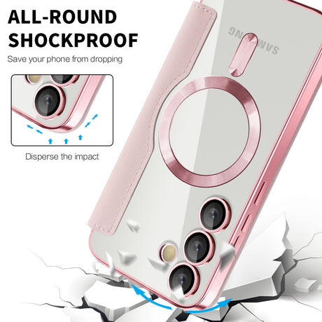 Husa de protectie Techsuit SmartMag Book compatibil cu Samsung Galaxy S24 FE, Roz