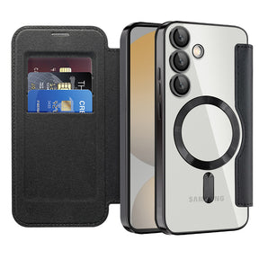 Husa de protectie Techsuit SmartMag Book compatibil cu Samsung Galaxy S24 FE, Negru