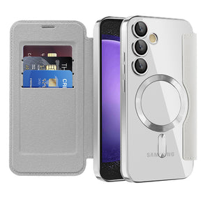 Husa de protectie Techsuit SmartMag Book compatibil cu Samsung Galaxy S23 FE, Gri