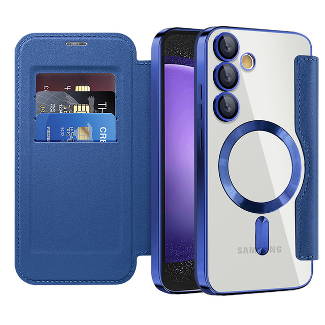 Husa de protectie Techsuit SmartMag Book compatibil cu Samsung Galaxy S23 FE, Albastru
