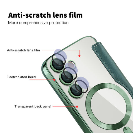 Husa de protectie Techsuit SmartMag Book compatibil cu Samsung Galaxy S23 FE, Verde