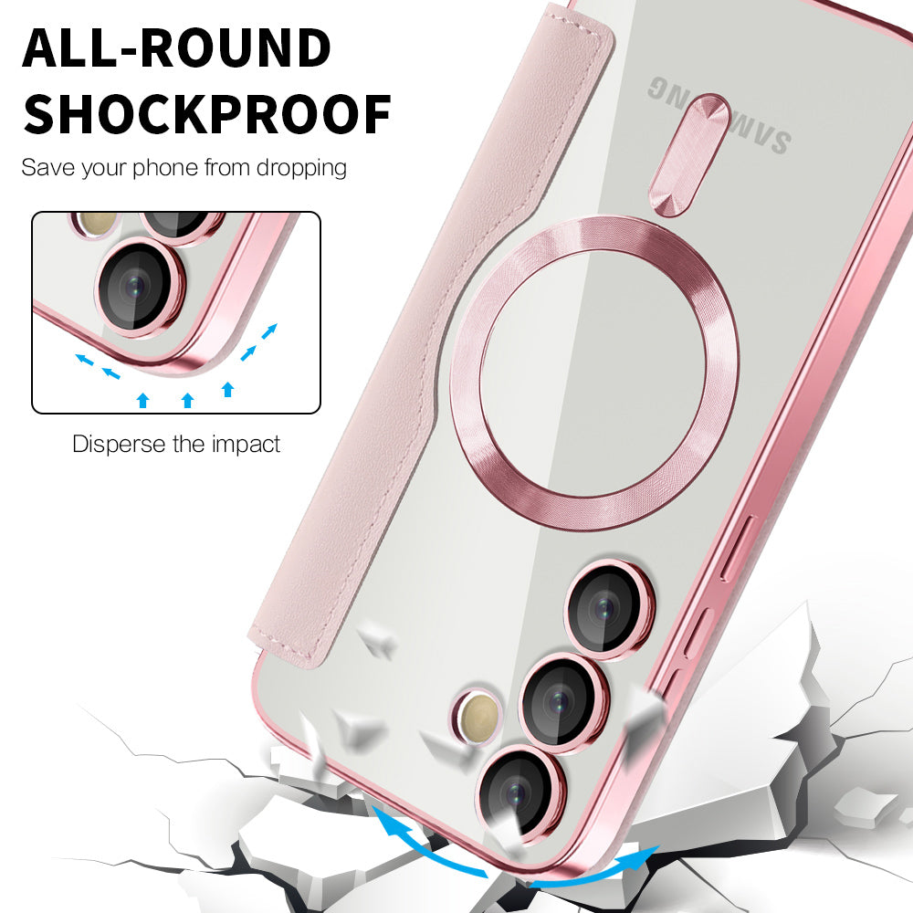 Husa de protectie Techsuit SmartMag Book compatibil cu Samsung Galaxy S23 FE, Roz